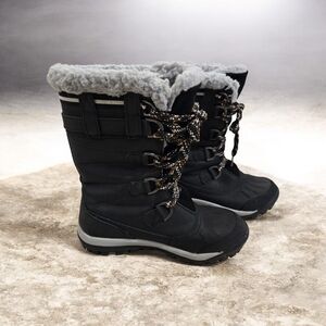 Bearpaw Desdemona Women's Waterproof Winter Snow Boots Black Wool Blend Sz 9